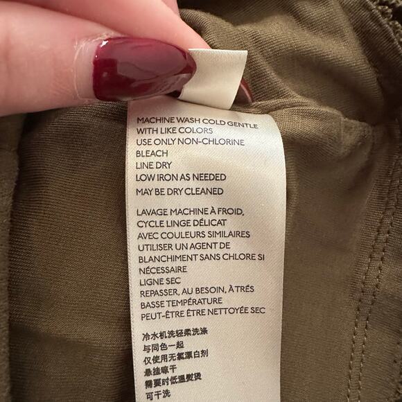 Maeve Anthropologie army green suede a-line mini skirt size 2 - Picture 6 of 9